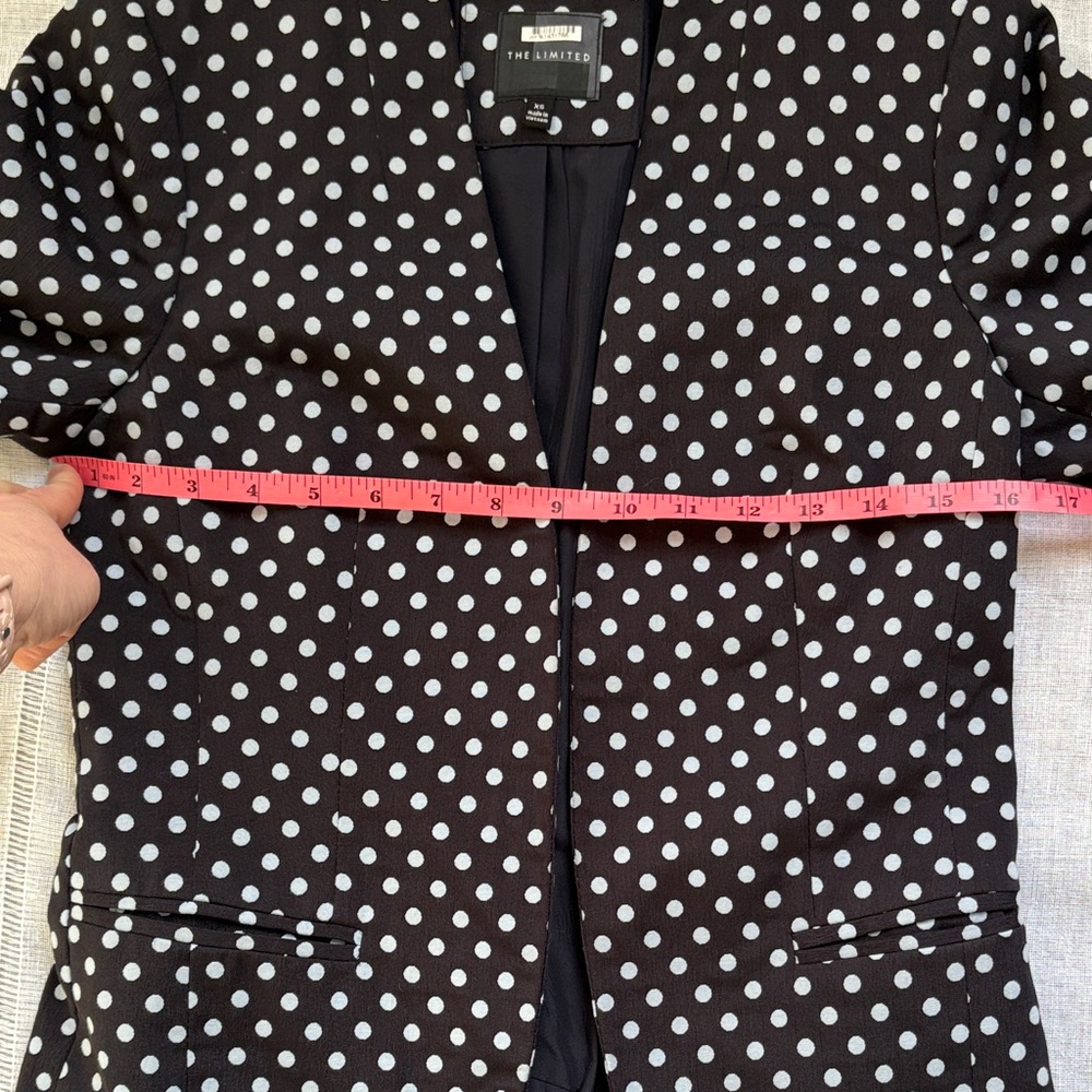 The Limited Navy and White Polka Dot Blazer - Picture 12 of 15